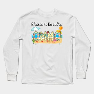 Blessed To Be Called Amma Summer Beach Happy Mother's Long Sleeve T-Shirt